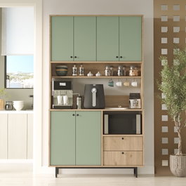 Hanah Home Armario multiusos RE7-SY Roble y Verde